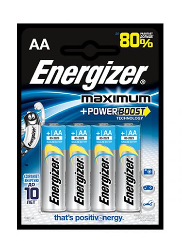 Литиевые  батарейки Energizer AA Maximum 4 шт.(26026)