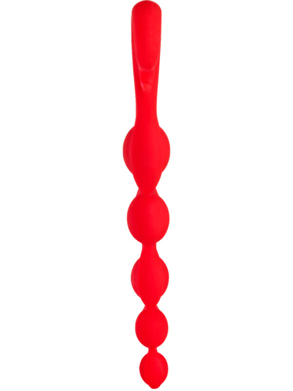 Элегантная анальная цепочка Fun Factory Bendybeads, 5 бусин, 26,3 см, красная