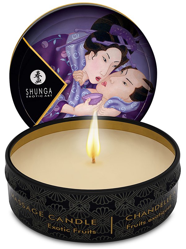 Shunga Erotic Art Массажное арома масло в виде свечи Exotic Fruits Экзотические фрукты – 30 мл
