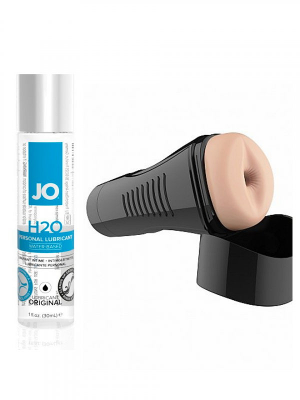 Мастурбатор Self Lubrication Easy Grip Masturbator XL Anal - Flesh и Лубрикант на водной основе JO H2O Original – 30 мл