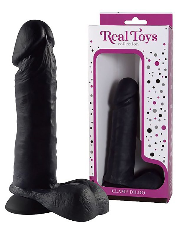 СК-Визит Реалистичный фаллоимитатор с мошонкой Real Toys №23 на присоске – черный