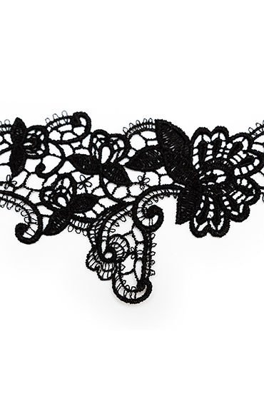 Черное кружевное ожерелье-чокер ручной работы Dolce Piccante Desiderio - S/M