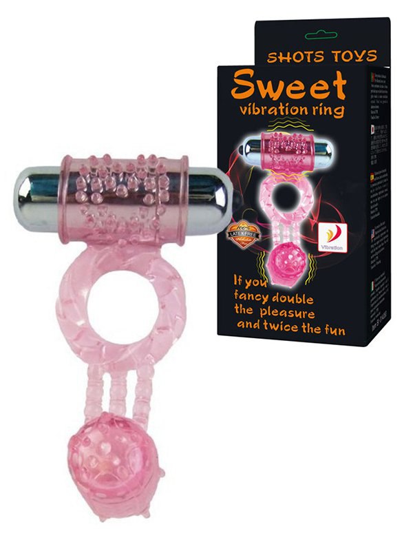 Baile Эрекционное кольцо Sweet Vibration Ring со стимулятором клитора и вибрацией – розовый