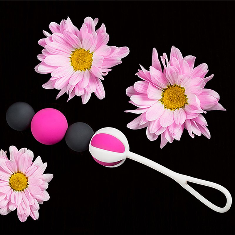 Магнитные вагинальные шарики Geisha Balls Magnetic – розовый с черным