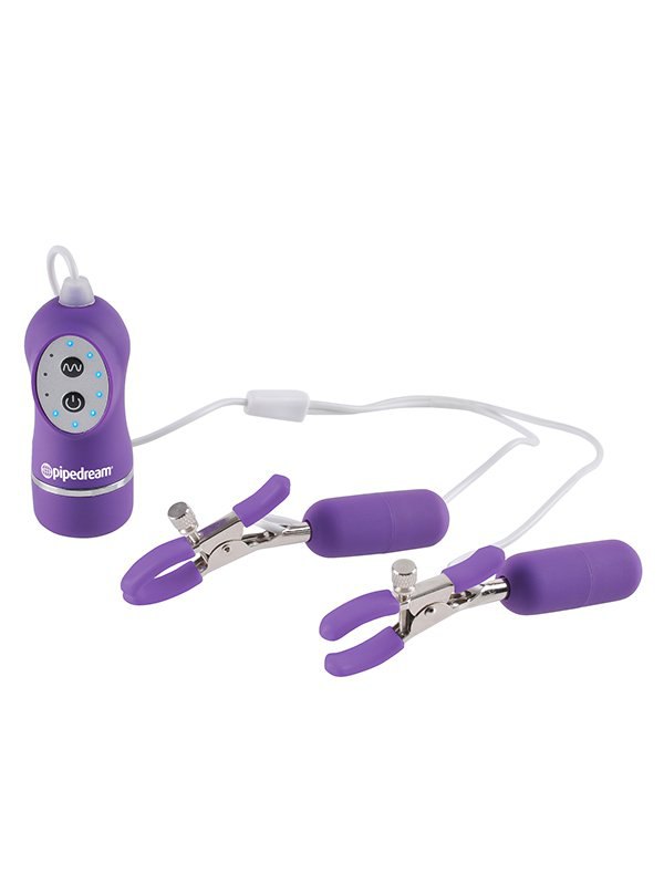 Pipedream Зажимы на соски Vibrating Nipple Clamps с вибрацией – фиолетовый