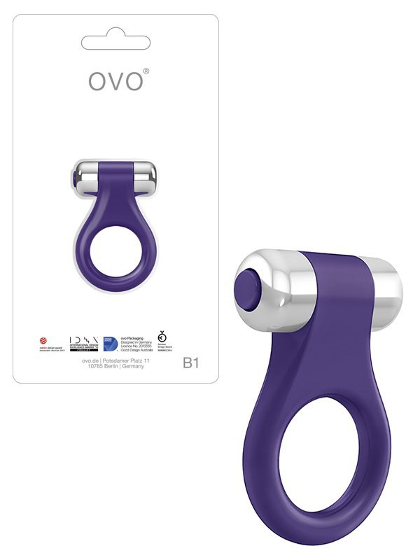 Ovo Эрекционное кольцо Ovo B1 с вибрацией – фиолетовый