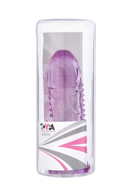 Насадка на пенис TOYFA с клиторальным стимулятором - фиолетовый