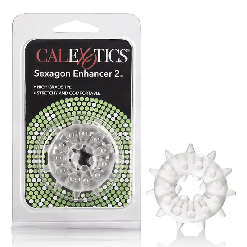 Текстурированное эрекционное кольцо Sexagon Enhancer 2 – прозрачный