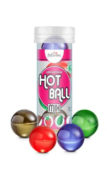 Лубрикант HOT BALL MIX на масляной основе в виде 4 шариков (мята, шоколад, клубники, винограда)