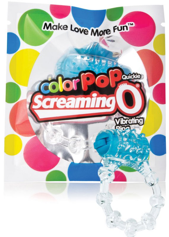 Screaming O Яркое кольцо на пенис ColorPop Quickie Screaming O с вибрацией – синий