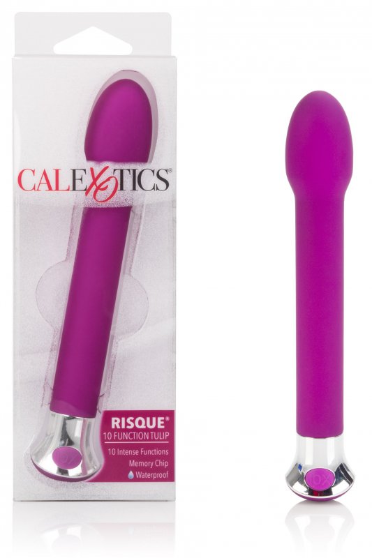 Бесшумный вибромассажёр Calexotics Risqué 10-Function Tulip – пурпурный