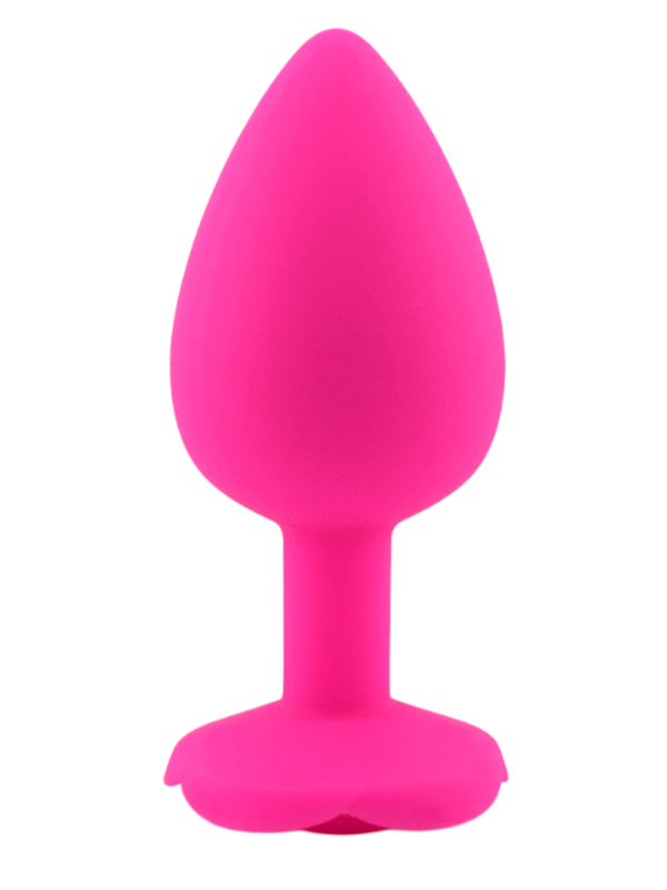 Силиконовая анальная пробка Kanikule Pink Rose с ограничителем в форме розочки, 10 см х 4,5 см, розовый, Large