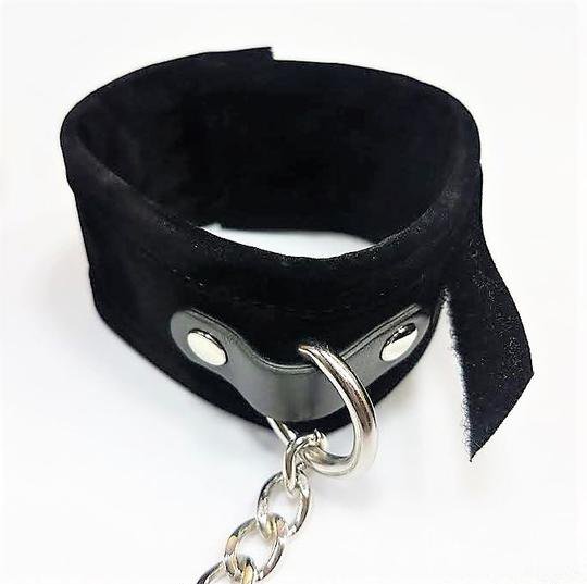 Ошейник с наручниками (оковы, фиксаторы) Velcro Collar With Separate Cuffs Shots toys OU140BLK, цвет черный - фото 4