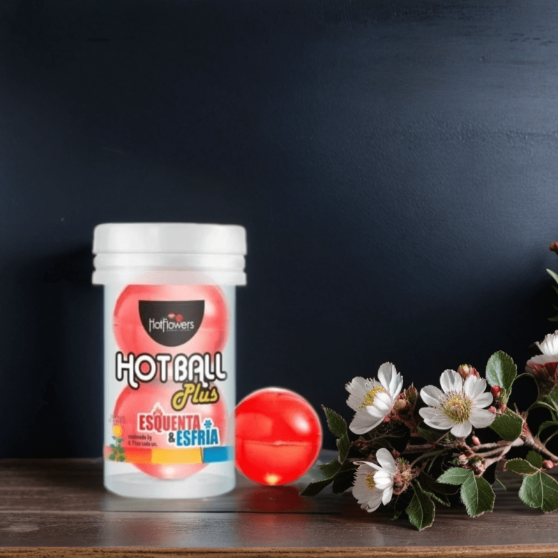 Лубрикант в виде двух шариков Hot Flowers Plus Esquenta&Esfria с охлаждающе-разогревающим эффектом, масляная основа, 6 грамм