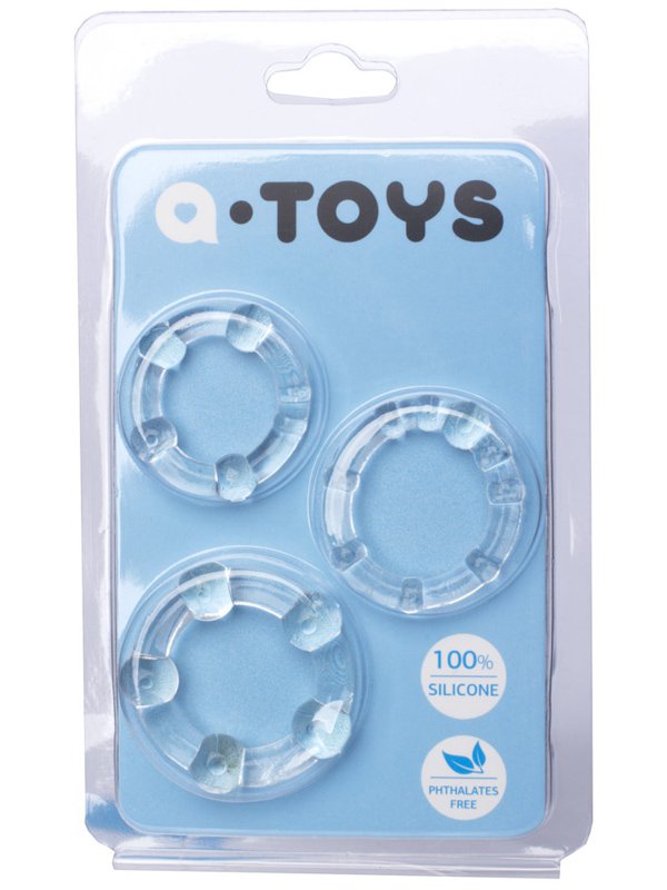 Toyfa Набор из 3-х эрекционных колец TOYFA A-Toys – прозрачный