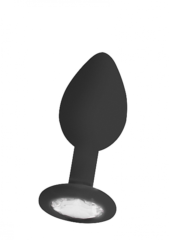 SHOTSMEDIA Анальная пробка с кристаллом Regular Diamond Butt Plug (Medium)-Черная
