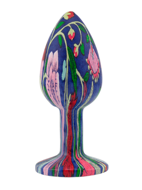 Анальная пробка Kanikule, с ограничителем в форме кристалла, размер S, бирюзовая