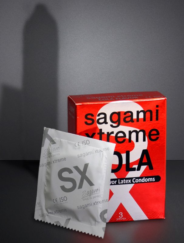 Презервативы Sagami Xtreme СOLA с ароматом колы -3 шт.
