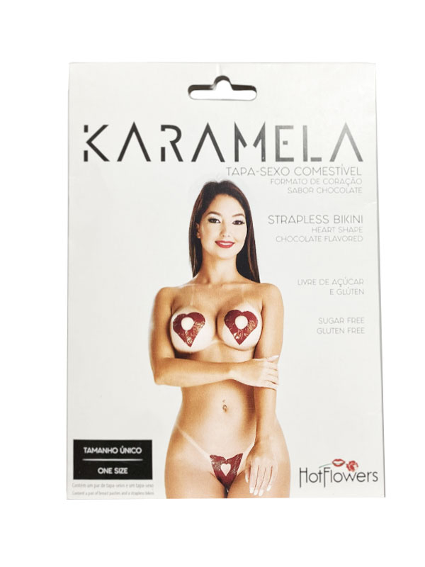 Съедобное бельё Hot Flowers Tapa Sexo Coracao, one size, шоколад