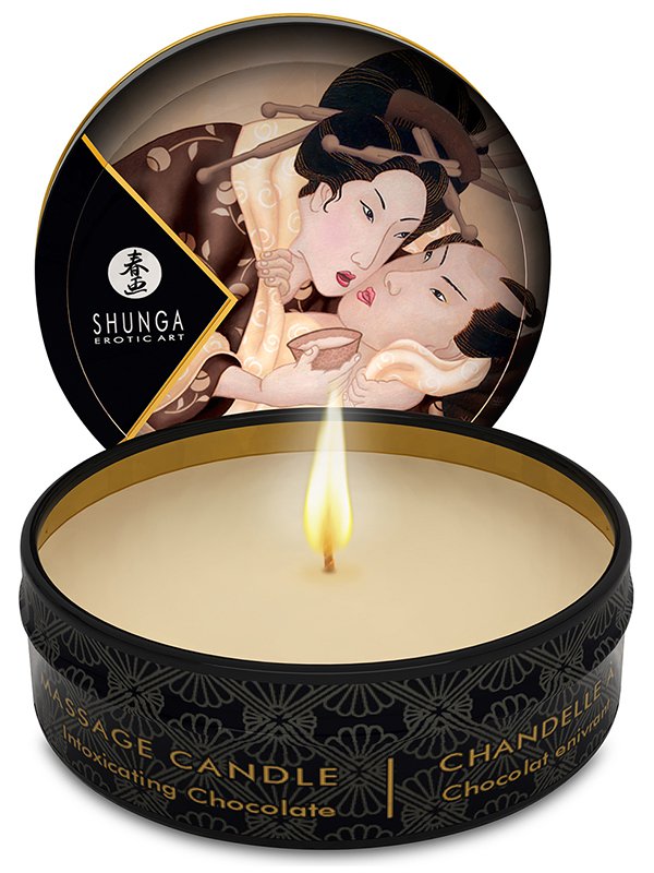 Shunga Erotic Art Массажное арома масло в виде свечи Intoxicating Chocolate Шоколад – 30 мл