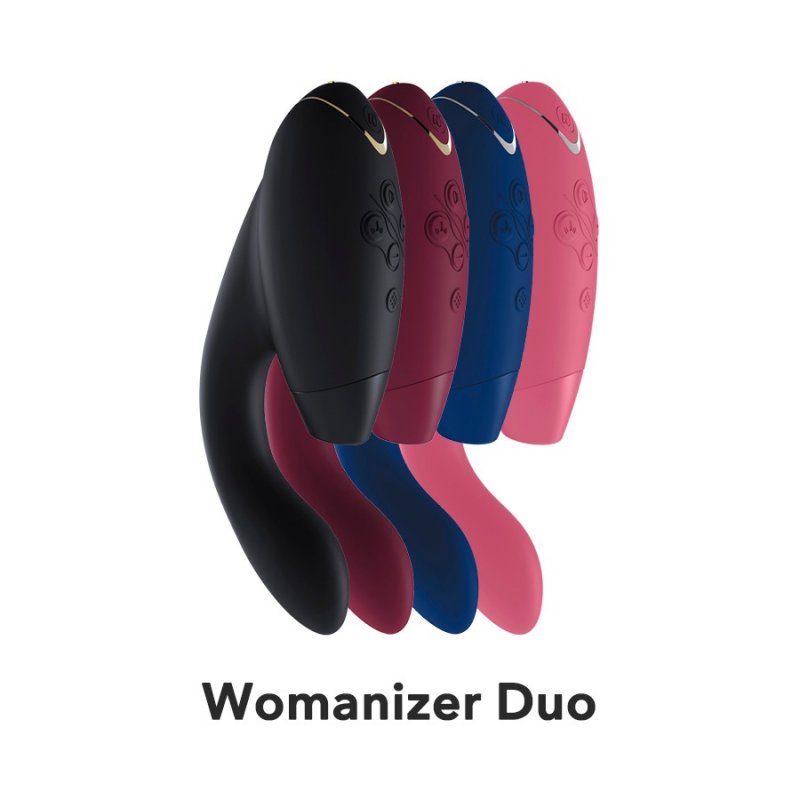 Бесконтактный стимулятор клитора Womanizer Duo Blueberry (Синий): 22 режима работы, АБС/силикон