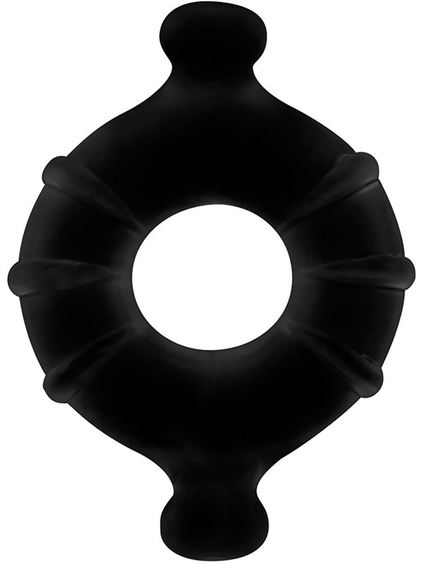 Рельефное эрекционное кольцо Gummy Ring, 9,8 см, размер L, черный
