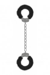 Металлические наножники с меховой обивкой для щиколоток Furry Ankle Cuffs (черные)
