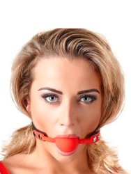 Элегантный кляп Orion Knebel, с фиксацией на голове, 58 см, полиуретан, красный