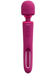 Двусторонний вибратор Shots Toys WAND Kiku, 20 режимов, со стимулятором зоны G, розовый