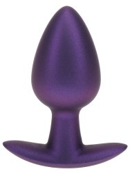 Гладкая анальная пробка Shots toys, 7,9 см, силикон, фиолетовый металлик