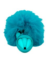 Голубая анальная пробка с голубым заячьим хвостиком, размер S, Kanikule