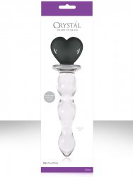 Анальный стимулятор из стекла Crystal Heart of Glass - Charcoal
