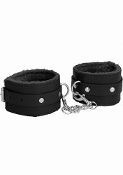 Наручники (оковы, фиксаторы) Plush Leather Hand Cuffs Ouch! черные