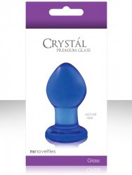 Малая анальная пробка Crystal Premium Glass - Blue