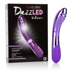 Изогнутый вибратор DazzLED Vibrance с пульсирующей светодиодной подсветкой - фиолетовый