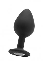 Анальная пробка с кристаллом Regular Diamond Butt Plug (Large) черная