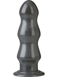 Рельефная анальная пробка American Bombshell - B-7 Tango - Gun Metal, 18 см, ПВХ, серый