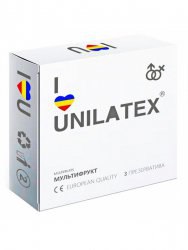 Разноцветные ароматизированные презервативы Unilatex Multifruits - 3 шт