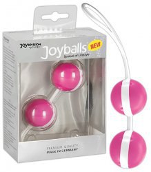 Вагинальные шарики Joyballs Bicolored со смещенным центром тяжести – розовый с белым