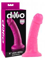 Яркий реалистик на присоске Dillio 6 Slim – розовый