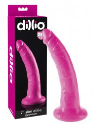 Дилдо-реалистик с компактной головкой на присоске Dillio 7 Slim – розовый