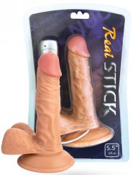 Виброреалистик с мошонкой TOYFA RealStick Nude 5,5” на присоске – телесный