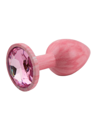 Анальная пробка Kanikule, с ограничителем в форме кристалла, размер S, розовая