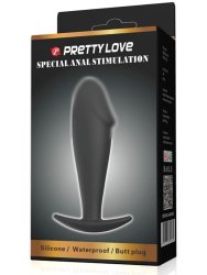 Реалистичная анальная втулка PrettyLove, 10 см, силикон, черный