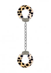 Металлические наножники с меховой обивкой для щиколоток Furry Ankle Cuffs (леопардовые)