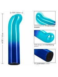 Изогнутая вибропуля Glam, 9 см, 10 режимов, голубой