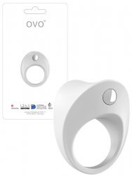 Эрекционное кольцо Ovo  B11 с вибрацией – белый