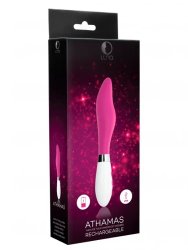 Рельефный вибратор Athamas Rechargeable, 22,8 см, силикон, розовый