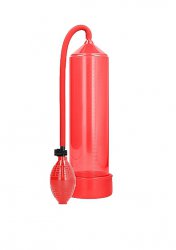 Ручная вакуумная помпа для мужчин с насосом в виде груши Classic Penis Pump красная