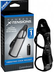 Насадка стимулирующая Vibrating Cock Rocket с вибрацией – черная